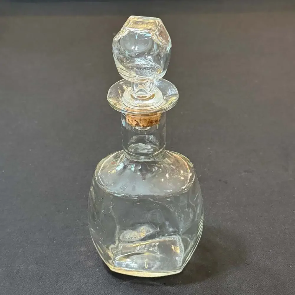 Vintage Clear Glass Decanter Bottle with Cork Stopper 55069 D-396